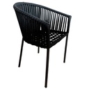 PUNTA MITA PETIT SILLA TEJIDA PARA TERRAZA - X 2023  (Negro, Plana)