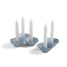 [AA1214R27] TALKS PORTAVELAS SET 2 METAL AZUL CLARO - lf *OUTLET 60% pieza única